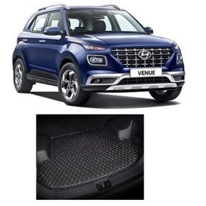 7D Car Trunk/Boot/Dicky PU Leatherette Mat for Venue  - Black